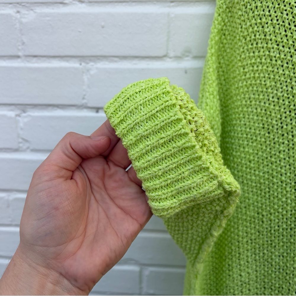 Shop the Mint Don't Waste A Moment Neon Lime Oversized Sweater, OS LIKE NEW! - Picture 6 of 9